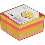 Notes adeziv 85 x 85 mm, post-it, cub multicolor in suport de plastic, transparent, 500 file/set